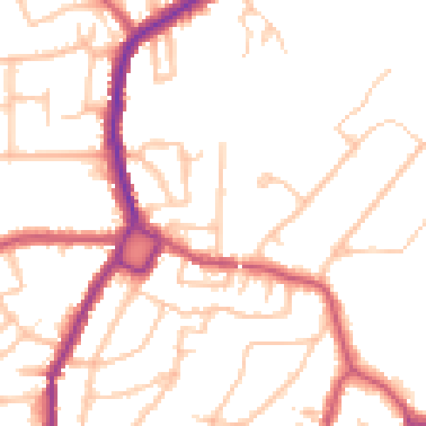 Daytime road noise heatmap for BR1 4DY