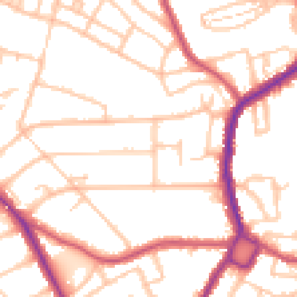 Daytime road noise heatmap for BR1 4EH