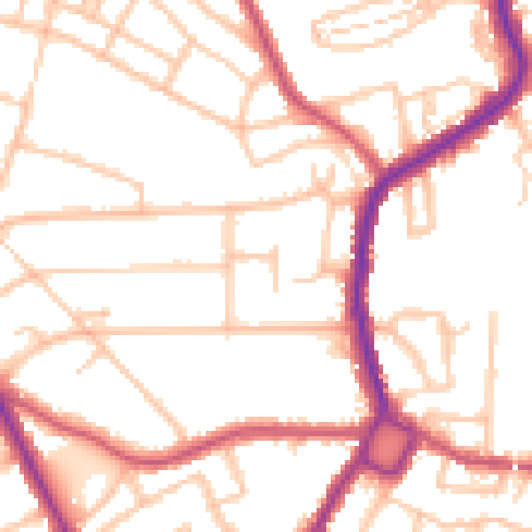 Daytime road noise heatmap for BR1 4EL