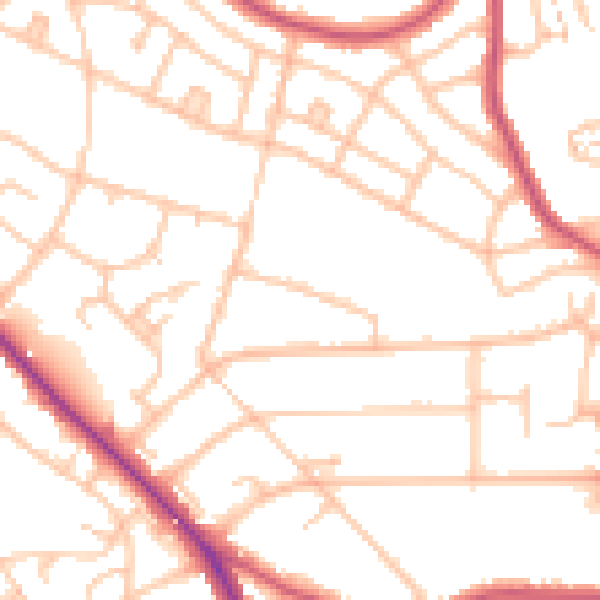Daytime road noise heatmap for BR1 4ET