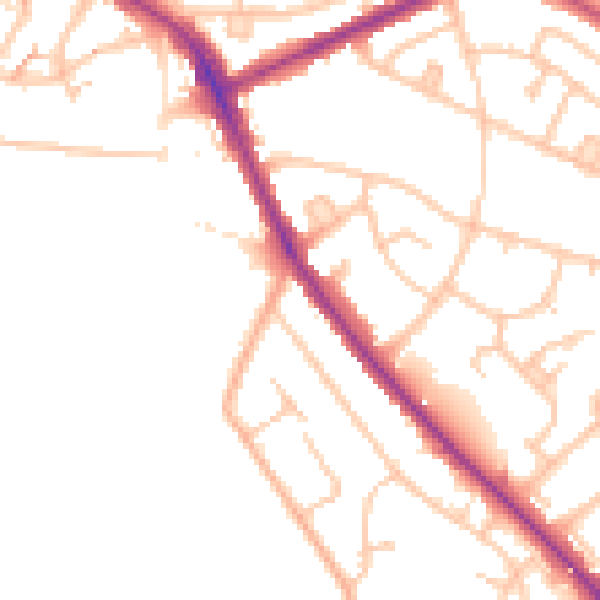 Daytime road noise heatmap for BR1 4FD