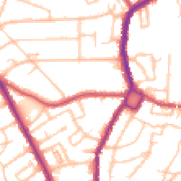Daytime road noise heatmap for BR1 4HF