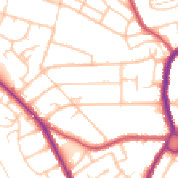Daytime road noise heatmap for BR1 4HN
