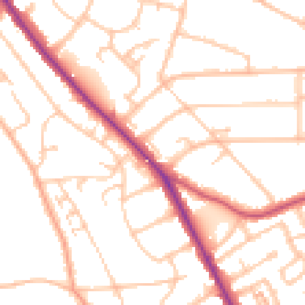 Daytime road noise heatmap for BR1 4HY