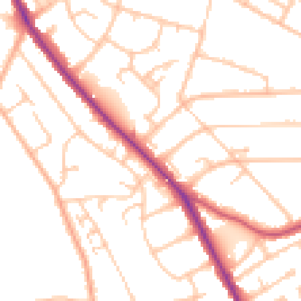 Daytime road noise heatmap for BR1 4HZ