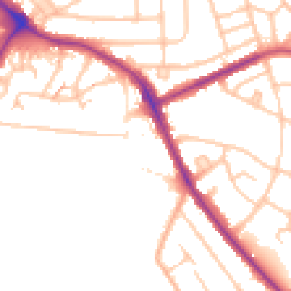 Daytime road noise heatmap for BR1 4LA