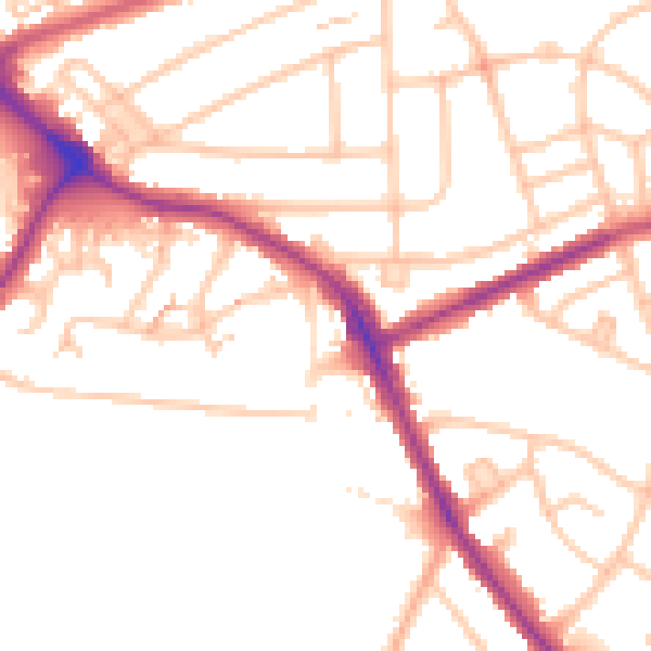 Daytime road noise heatmap for BR1 4LB