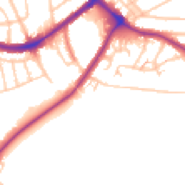 Daytime road noise heatmap for BR1 4LJ