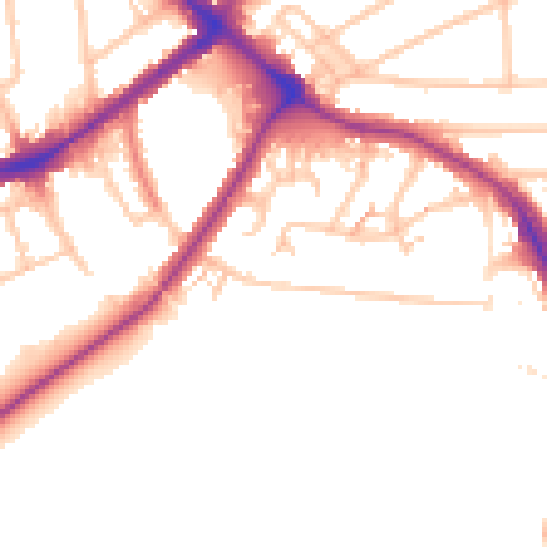 Daytime road noise heatmap for BR1 4LL