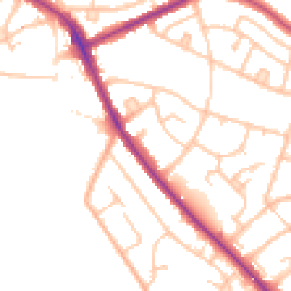 Daytime road noise heatmap for BR1 4NA