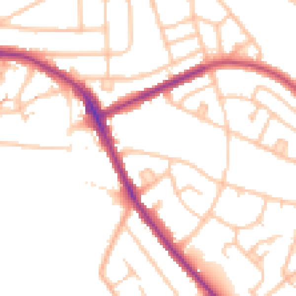 Daytime road noise heatmap for BR1 4NF