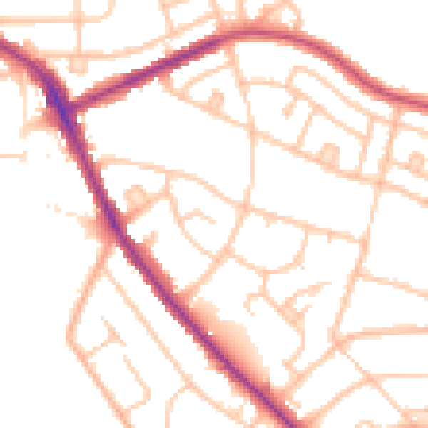 Daytime road noise heatmap for BR1 4NJ