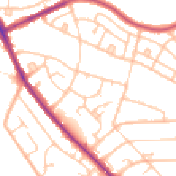 Daytime road noise heatmap for BR1 4NN