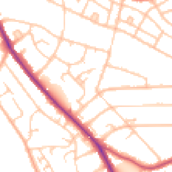 Daytime road noise heatmap for BR1 4NS