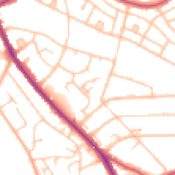Daytime road noise heatmap for BR1 4NU