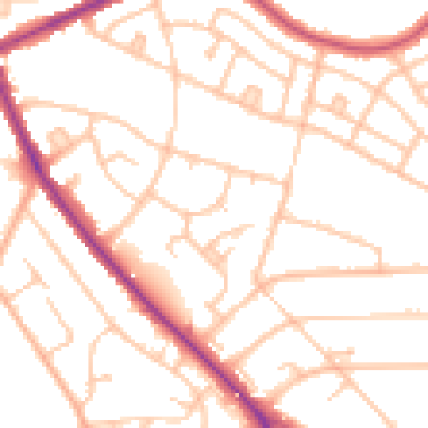 Daytime road noise heatmap for BR1 4NW