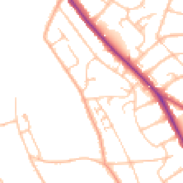 Daytime road noise heatmap for BR1 4NX