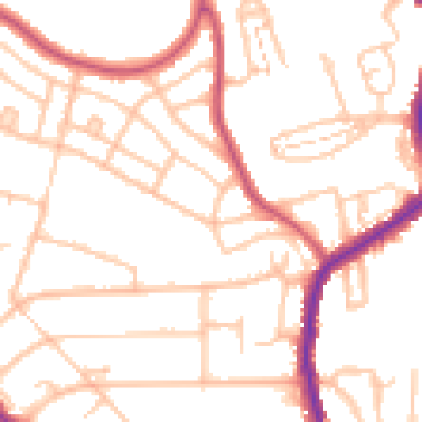 Daytime road noise heatmap for BR1 4PY
