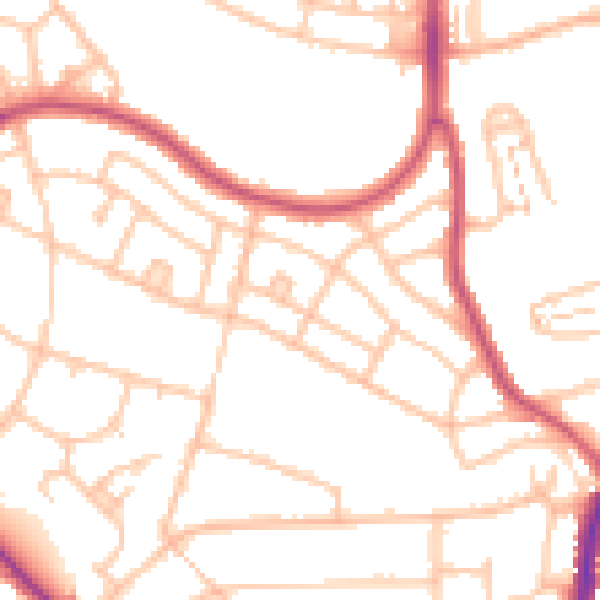 Daytime road noise heatmap for BR1 4QE