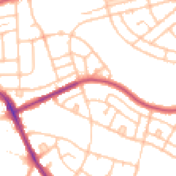 Daytime road noise heatmap for BR1 4QJ