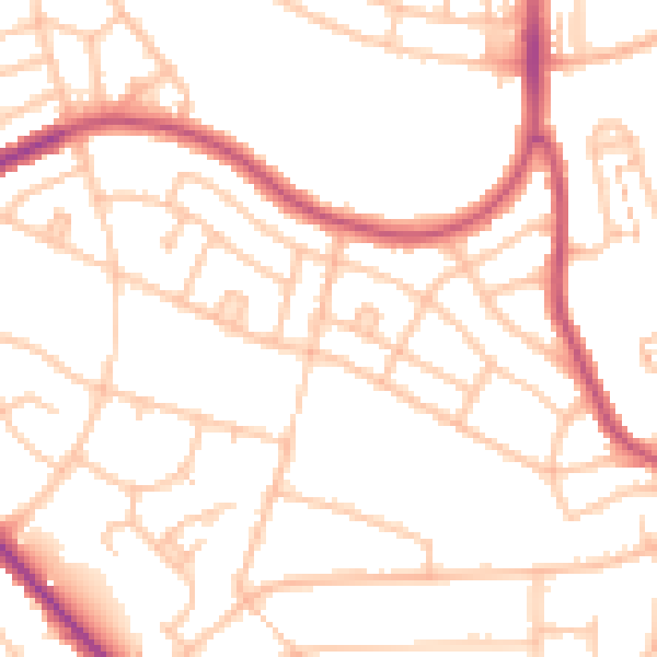 Daytime road noise heatmap for BR1 4RE