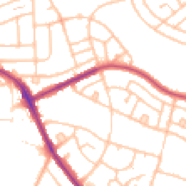 Daytime road noise heatmap for BR1 4RR