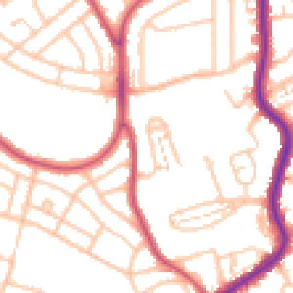 Daytime road noise heatmap for BR1 4RX