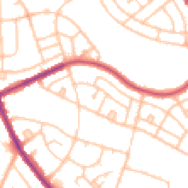 Daytime road noise heatmap for BR1 4SN