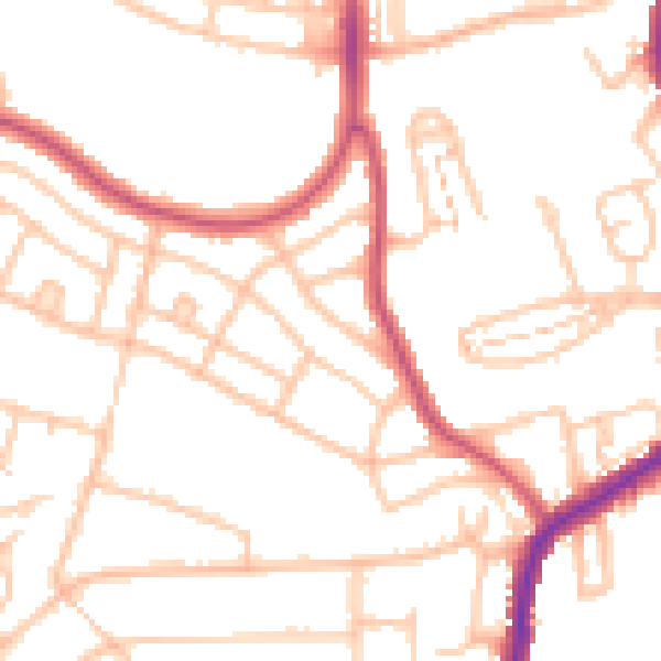 Daytime road noise heatmap for BR1 4SQ