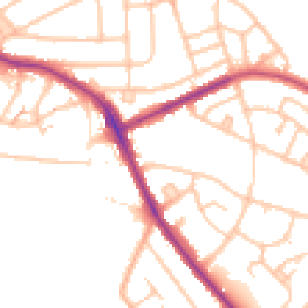 Daytime road noise heatmap for BR1 4TD