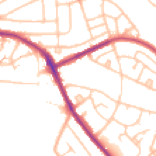 Daytime road noise heatmap for BR1 4TF