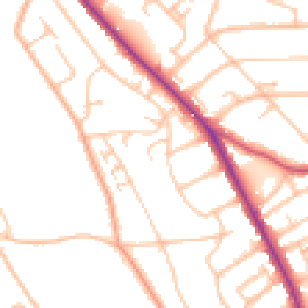 Daytime road noise heatmap for BR1 4TJ