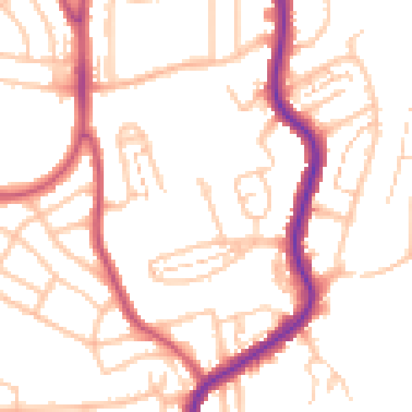 Daytime road noise heatmap for BR1 5AP