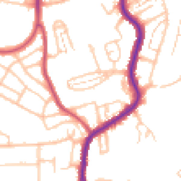 Daytime road noise heatmap for BR1 5AR