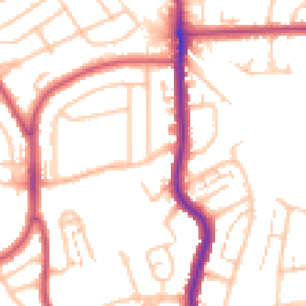 Daytime road noise heatmap for BR1 5DR