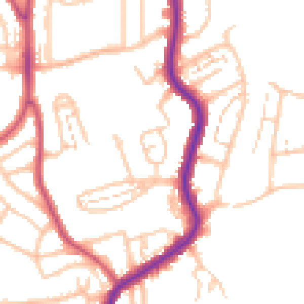 Daytime road noise heatmap for BR1 5ED