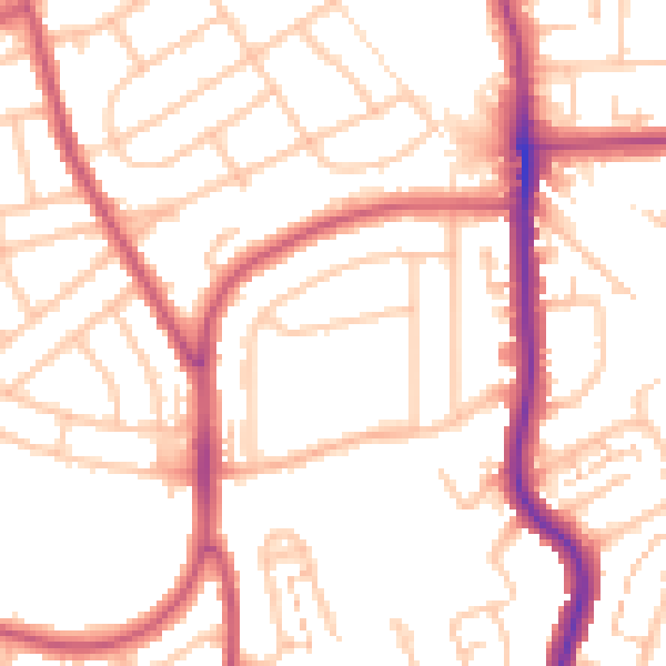 Daytime road noise heatmap for BR1 5EG