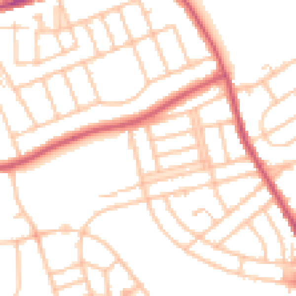 Daytime road noise heatmap for BR1 5EU