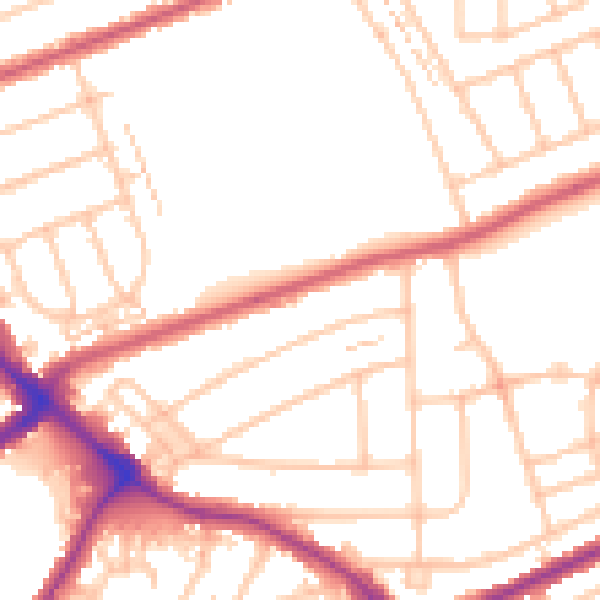 Daytime road noise heatmap for BR1 5FD