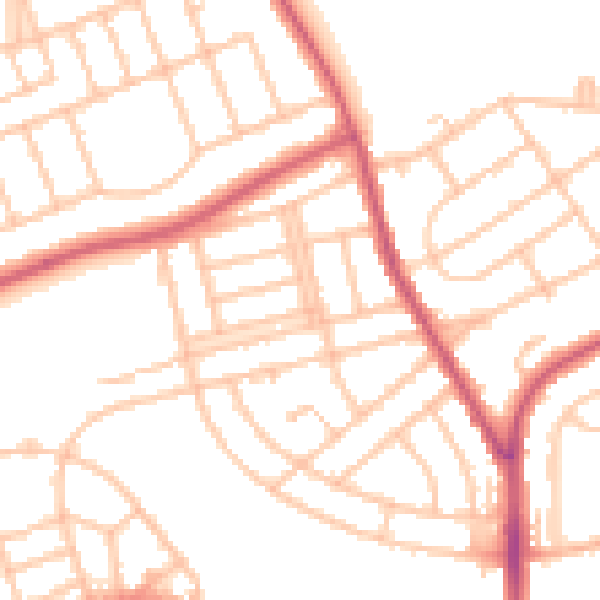 Daytime road noise heatmap for BR1 5HA
