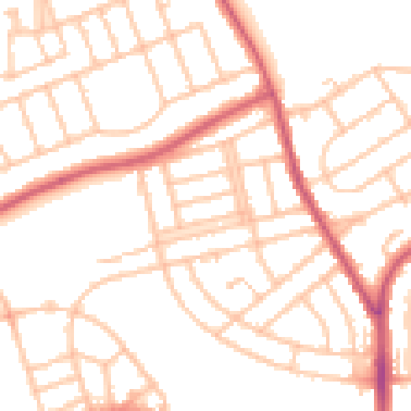 Daytime road noise heatmap for BR1 5HB
