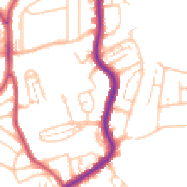 Daytime road noise heatmap for BR1 5HE