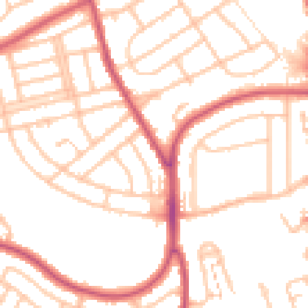 Daytime road noise heatmap for BR1 5JS