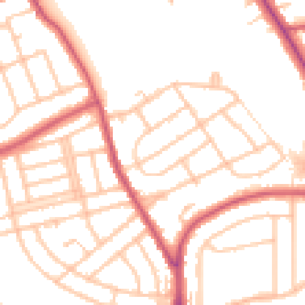 Daytime road noise heatmap for BR1 5JZ