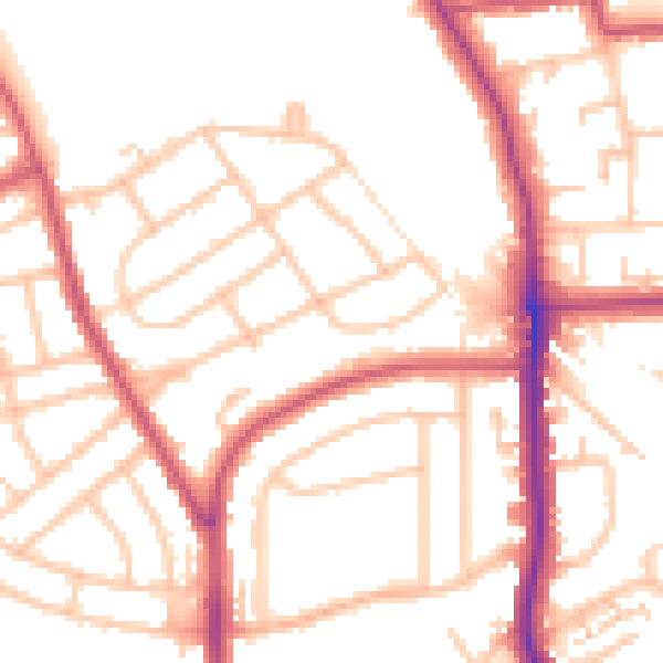 Daytime road noise heatmap for BR1 5LN