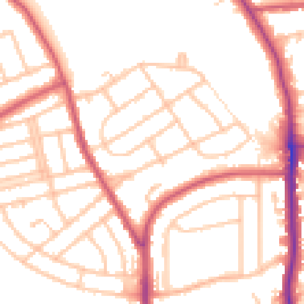 Daytime road noise heatmap for BR1 5LR