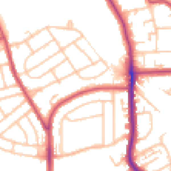 Daytime road noise heatmap for BR1 5LS