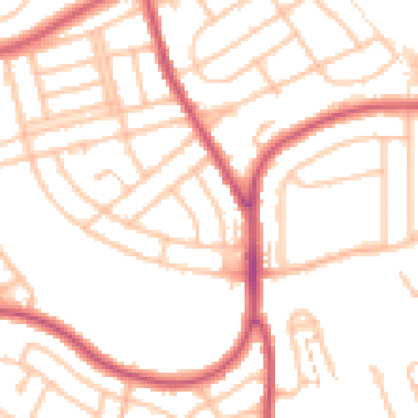 Daytime road noise heatmap for BR1 5LT