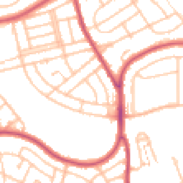 Daytime road noise heatmap for BR1 5LX