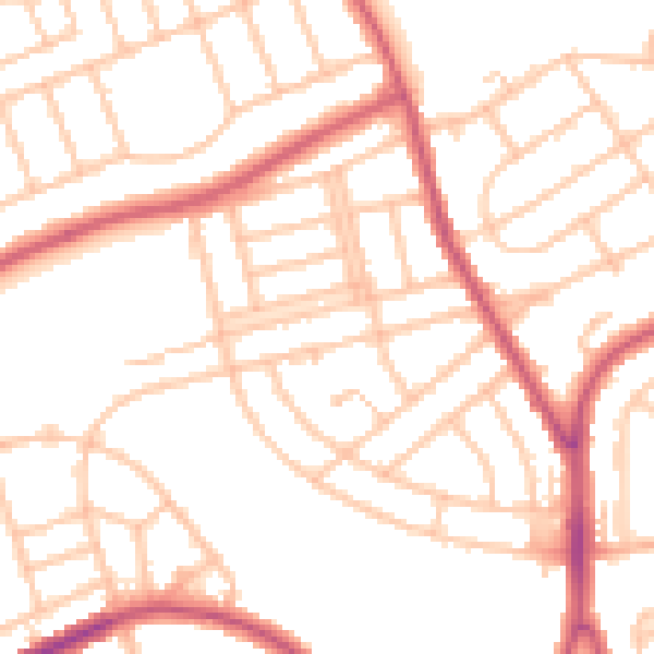 Daytime road noise heatmap for BR1 5NP